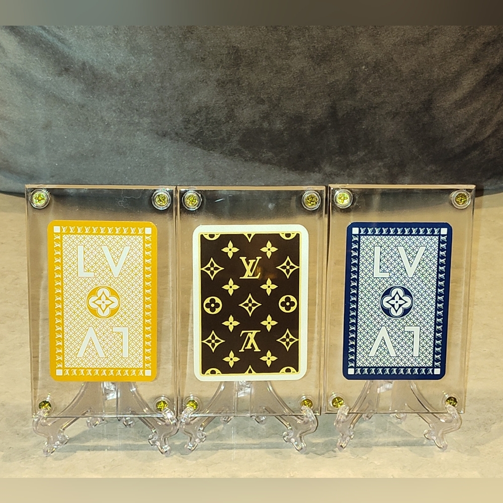 LOUIS VUITTON JEU DE CAERES 3 PLAYING CARD SET 2 & 8 OF ♥️s JACK OF ♦️s IN CASES